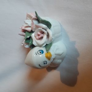 Vintage Duck with Flower Basket